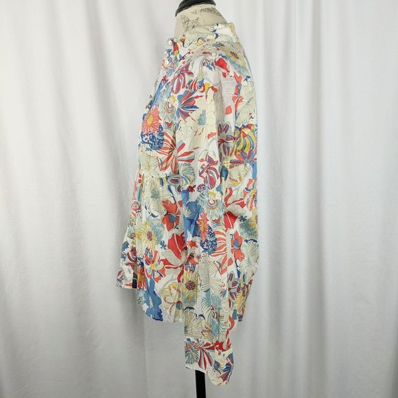 Miki Thumb Floral Button-Up Blouse Sz M - Picture 5 of 9